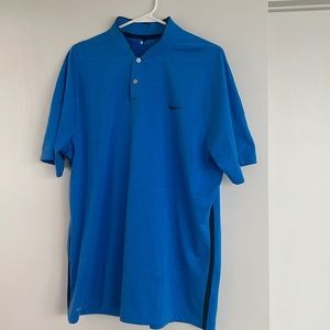 Nike Dri-Fit Tiger Woods Collection Golf Polo Size Large Blue Like New Condition